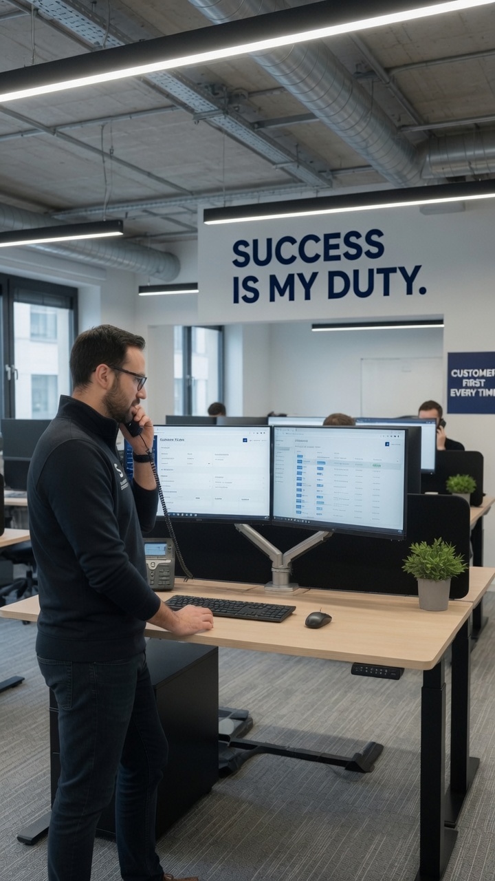 Support specialist on the phone